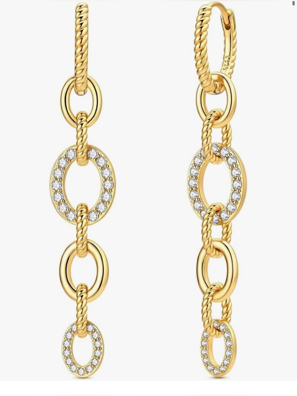 Gorgeous  Rare Neiman Marcus 18KT vermeil topaz Multi Loop dangle Earrings